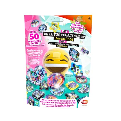 Bizak Sticker-Maker 63333093 Nachfüllpack für das 3D-Aufkleber-Studio, Safari-Tiere, Bastelset für kreative Jungen und Mädchen Bizak Sticker-Maker 63333093 Nachfüllpack für das 3D-Aufkleber-Studio, Safari-Tiere, Bastelset für kreative Jungen und Mädchen von Bizak