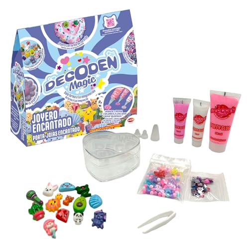 Decoden 64484130-1 Magic-Schmuckpackung, Blau, Cremefarben, Milchshake, Buttercream zum Dekorieren, Perlen, Perlen und Schmuckkästchen, ab 4 Jahren Decoden 64484130-1 Magic-Schmuckpackung, Blau, Cremefarben, Milchshake, Buttercream zum Dekorieren, Perlen, Perlen und Schmuckkästchen, ab 4 Jahren von Bizak