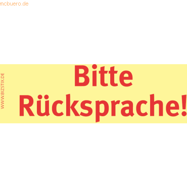 Bizstix Haftnotizen 75x35mm gelb 'Bitte Rücksprache' VE=5 Blöcke Bizstix Haftnotizen 75x35mm gelb 'Bitte Rücksprache' VE=5 Blöcke von Bizstix