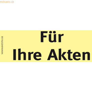 Bizstix Haftnotizen 75x35mm gelb 'Für Ihre Akten' VE=5 Blöcke von Bizstix