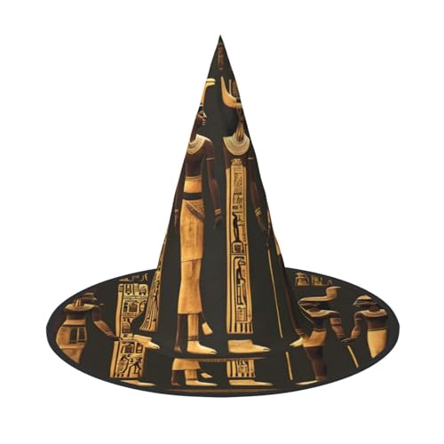Bkdogkt Antiker ägyptischer Hieroglyphen-Druck für Erwachsene, Hexenhut, Karneval, Halloween, Party, Maskerade, Cosplay, Urlaubsdekoration Bkdogkt Antiker ägyptischer Hieroglyphen-Druck für Erwachsene, Hexenhut, Karneval, Halloween, Party, Maskerade, Cosplay, Urlaubsdekoration von Bkdogkt