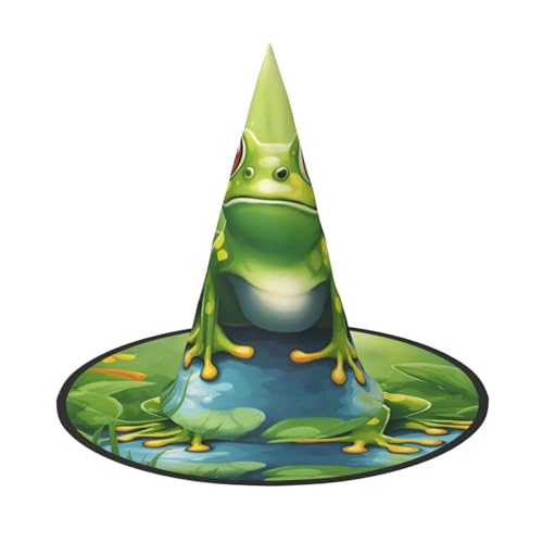 Bkdogkt Cartoon-Frosch-Hut, 1 Druck, Hexenhut, für Erwachsene, Karneval, Halloween, Partys, Maskeraden, Cosplay, Urlaubsdekoration Bkdogkt Cartoon-Frosch-Hut, 1 Druck, Hexenhut, für Erwachsene, Karneval, Halloween, Partys, Maskeraden, Cosplay, Urlaubsdekoration von Bkdogkt