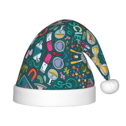 Bkdogkt Cartoon-Wissenschafts-Themen-Druck, festlicher Elfenhut, Weihnachtsmütze, Zubehör für Weihnachtsmütze, Weihnachtsfeier, Geschenk, Urlaub Bkdogkt Cartoon-Wissenschafts-Themen-Druck, festlicher Elfenhut, Weihnachtsmütze, Zubehör für Weihnachtsmütze, Weihnachtsfeier, Geschenk, Urlaub von Bkdogkt