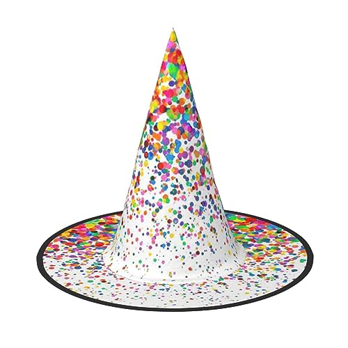 Bkdogkt Farbiger Punkte-Kunstdruck für Erwachsene, Hexenhut, Karneval, Halloween, Hut, Partys, Maskeraden, Cosplay, Urlaubsdekoration Bkdogkt Farbiger Punkte-Kunstdruck für Erwachsene, Hexenhut, Karneval, Halloween, Hut, Partys, Maskeraden, Cosplay, Urlaubsdekoration von Bkdogkt
