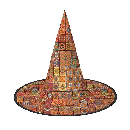 Bkdogkt Gruppe marokkanischer geometrischer Druck Hexenhut für Erwachsene, Karneval, Halloween, Party, Maskerade, Cosplay, Urlaubsdekoration Bkdogkt Gruppe marokkanischer geometrischer Druck Hexenhut für Erwachsene, Karneval, Halloween, Party, Maskerade, Cosplay, Urlaubsdekoration von Bkdogkt