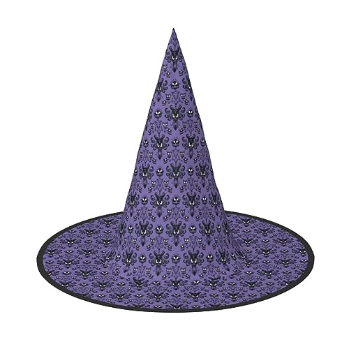 Bkdogkt Haunted Mansion Print Erwachsene Hexenhut Karneval Halloween Hut Partys Maskeraden Cosplay Urlaub Dekor von Bkdogkt