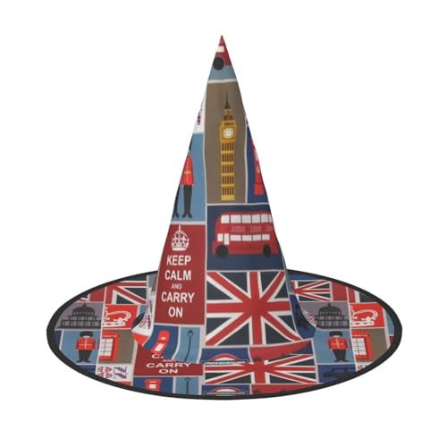 Bkdogkt Hexenhut für Erwachsene, England-Symbole, für Karneval, Halloween, Partys, Maskeraden, Cosplay, Urlaubsdekoration Bkdogkt Hexenhut für Erwachsene, England-Symbole, für Karneval, Halloween, Partys, Maskeraden, Cosplay, Urlaubsdekoration von Bkdogkt