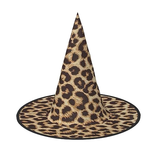 Bkdogkt Hexenhut für Erwachsene, Leopardenmuster, Karneval, Halloween, Party, Maskerade, Cosplay, Urlaubsdekoration von Bkdogkt
