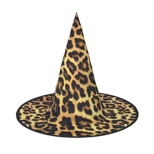 Bkdogkt Hexenhut für Erwachsene, Leopardenmuster, Karneval, Halloween, Partys, Maskeraden, Cosplay, Urlaubsdekoration von Bkdogkt