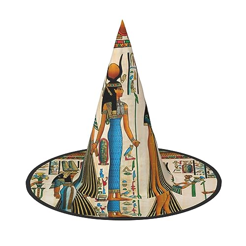 Bkdogkt Hexenhut für Erwachsene, Motiv: Frauen im alten Ägypten, für Karneval, Halloween, Partys, Maskeraden, Cosplay, Urlaubsdekoration von Bkdogkt