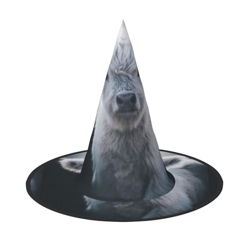 Bkdogkt Hexenhut für Erwachsene, Motiv: Grauer Hochlandkuh, Karneval, Halloween, Party, Maskerade, Cosplay, Urlaubsdekoration Bkdogkt Hexenhut für Erwachsene, Motiv: Grauer Hochlandkuh, Karneval, Halloween, Party, Maskerade, Cosplay, Urlaubsdekoration von Bkdogkt