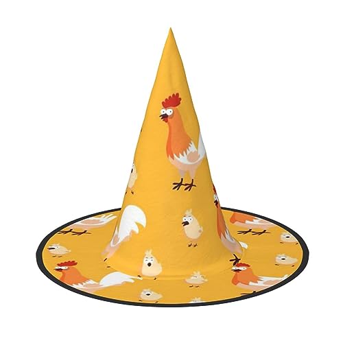 Bkdogkt Hexenhut für Erwachsene, Motiv: Huhn, Küken, Karneval, Halloween, Party, Maskerade, Cosplay, Urlaubsdekoration Bkdogkt Hexenhut für Erwachsene, Motiv: Huhn, Küken, Karneval, Halloween, Party, Maskerade, Cosplay, Urlaubsdekoration von Bkdogkt