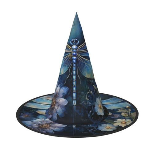Bkdogkt Hexenhut für Erwachsene, Motiv: blaue Libelle, Karneval, Halloween, Party, Maskerade, Cosplay, Urlaubsdekoration Bkdogkt Hexenhut für Erwachsene, Motiv: blaue Libelle, Karneval, Halloween, Party, Maskerade, Cosplay, Urlaubsdekoration von Bkdogkt