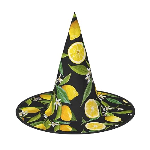 Bkdogkt Hexenhut für Erwachsene, Motiv: gelbe Zitrone, Karneval, Halloween, Partys, Maskeraden, Cosplay, Urlaubsdekoration Bkdogkt Hexenhut für Erwachsene, Motiv: gelbe Zitrone, Karneval, Halloween, Partys, Maskeraden, Cosplay, Urlaubsdekoration von Bkdogkt