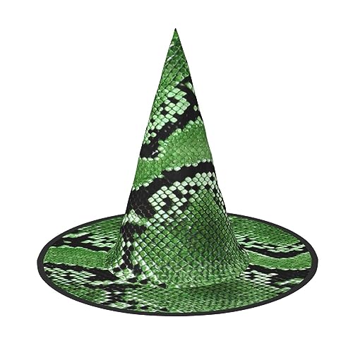 Bkdogkt Hexenhut für Erwachsene, Motiv: grüner Schlangenleder-Druck, Karneval, Halloween, Party, Maskerade, Cosplay, Urlaubsdekoration von Bkdogkt