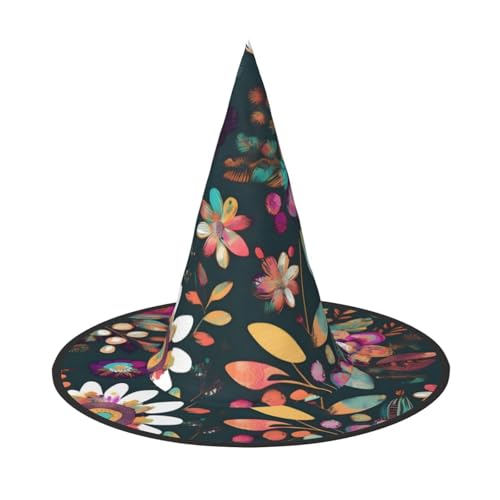 Bkdogkt Hexenhut für Erwachsene, bunt, Boho, Blumendruck, Karneval, Halloween, Party, Maskerade, Cosplay, Urlaubsdekoration Bkdogkt Hexenhut für Erwachsene, bunt, Boho, Blumendruck, Karneval, Halloween, Party, Maskerade, Cosplay, Urlaubsdekoration von Bkdogkt