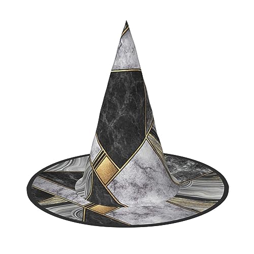 Bkdogkt Hexenhut für Erwachsene, schwarzer Marmor-Textur, Golddruck, Karneval, Halloween, Party, Maskerade, Cosplay, Urlaubsdekoration Bkdogkt Hexenhut für Erwachsene, schwarzer Marmor-Textur, Golddruck, Karneval, Halloween, Party, Maskerade, Cosplay, Urlaubsdekoration von Bkdogkt