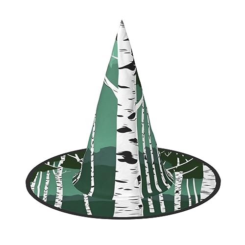 Bkdogkt Hexenhut mit Birkenbäumen-Druck, für Erwachsene, Karneval, Halloween, Partys, Maskeraden, Cosplay, Urlaubsdekoration Bkdogkt Hexenhut mit Birkenbäumen-Druck, für Erwachsene, Karneval, Halloween, Partys, Maskeraden, Cosplay, Urlaubsdekoration von Bkdogkt