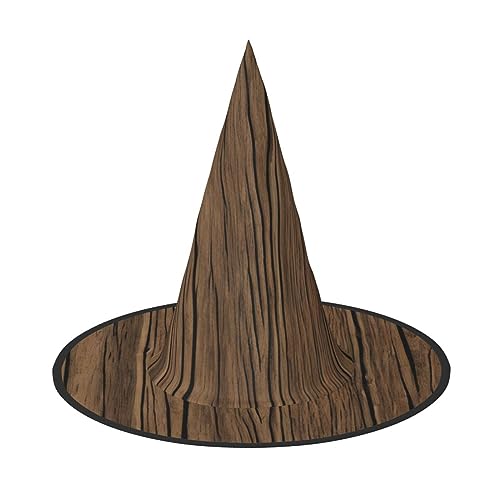 Bkdogkt Hexenhut mit Holzmaserung, für Erwachsene, Karneval, Halloween, Partys, Maskeraden, Cosplay, Urlaubsdekoration von Bkdogkt