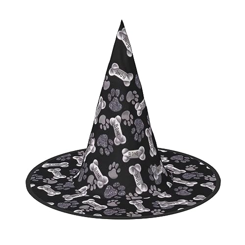 Bkdogkt Hexenhut mit Pfotenabdruck für Erwachsene, Karneval, Halloween, Partys, Maskeraden, Cosplay, Urlaubsdekoration von Bkdogkt