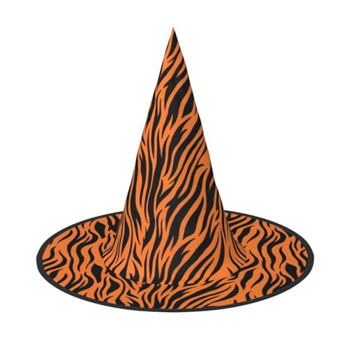 Bkdogkt Hexenhut mit Tigerstreifen, orangefarbenem Muster, für Erwachsene, Karneval, Halloween, Partys, Maskeraden, Cosplay, Urlaubsdekoration Bkdogkt Hexenhut mit Tigerstreifen, orangefarbenem Muster, für Erwachsene, Karneval, Halloween, Partys, Maskeraden, Cosplay, Urlaubsdekoration von Bkdogkt