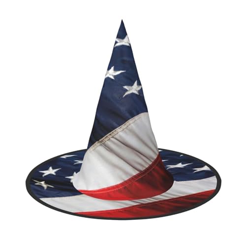 Bkdogkt Hexenhut mit amerikanischer Flagge, für Erwachsene, Karneval, Halloween, Partys, Maskeraden, Cosplay, Urlaubsdekoration Bkdogkt Hexenhut mit amerikanischer Flagge, für Erwachsene, Karneval, Halloween, Partys, Maskeraden, Cosplay, Urlaubsdekoration von Bkdogkt