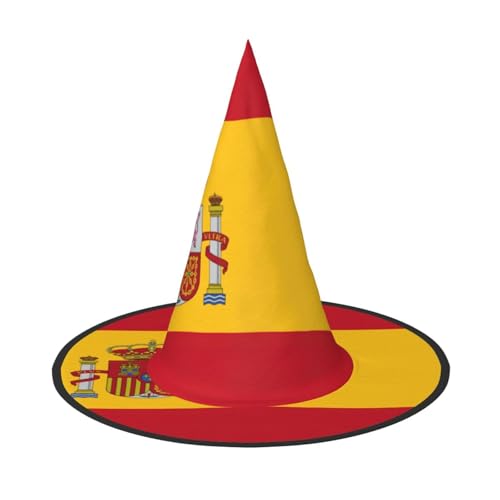 Bkdogkt Hexenhut mit spanischer Flagge, für Erwachsene, Karneval, Halloween, Partys, Maskeraden, Cosplay, Urlaubsdekoration von Bkdogkt