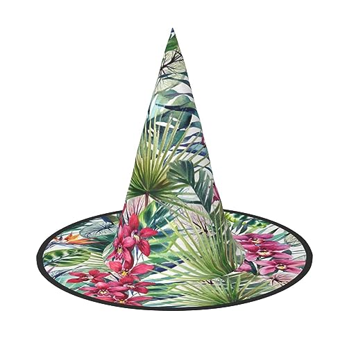 Bkdogkt Hexenhut mit tropischen Pflanzen für Erwachsene, Karneval, Halloween, Partys, Maskeraden, Cosplay, Urlaubsdekoration Bkdogkt Hexenhut mit tropischen Pflanzen für Erwachsene, Karneval, Halloween, Partys, Maskeraden, Cosplay, Urlaubsdekoration von Bkdogkt