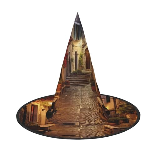 Bkdogkt Italienischer Hexenhut für Erwachsene, alter Straßen-Druck, Karneval, Halloween, Party, Maskerade, Cosplay, Urlaubsdekoration Bkdogkt Italienischer Hexenhut für Erwachsene, alter Straßen-Druck, Karneval, Halloween, Party, Maskerade, Cosplay, Urlaubsdekoration von Bkdogkt