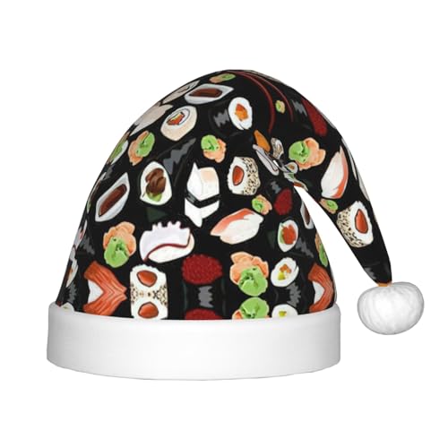 Bkdogkt Japanischer Sushi-Hut mit schwarzem Druck, festlicher Elfenhut, Zubehör für Weihnachtsmütze, Weihnachtsfeier, Geschenk, Urlaub Bkdogkt Japanischer Sushi-Hut mit schwarzem Druck, festlicher Elfenhut, Zubehör für Weihnachtsmütze, Weihnachtsfeier, Geschenk, Urlaub von Bkdogkt
