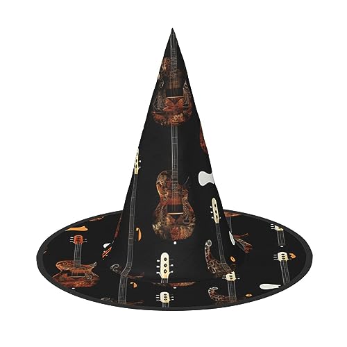 Bkdogkt Kunst-Gitarrenmuster-Druck, Erwachsenen-Hexenhut, Karneval, Halloween, Hut, Partys, Maskeraden, Cosplay, Urlaubsdekoration Bkdogkt Kunst-Gitarrenmuster-Druck, Erwachsenen-Hexenhut, Karneval, Halloween, Hut, Partys, Maskeraden, Cosplay, Urlaubsdekoration von Bkdogkt