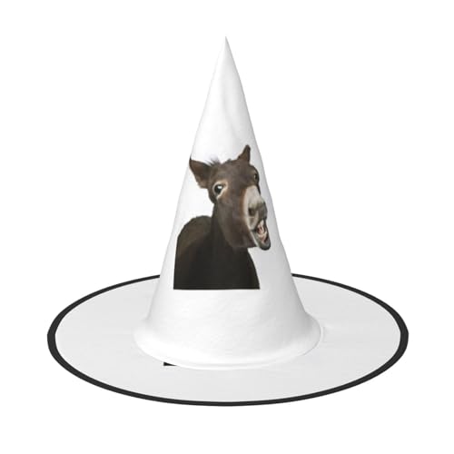Bkdogkt Lustiger Esel-Druck für Erwachsene, Hexenhut, Karneval, Halloween, Party, Maskerade, Cosplay, Urlaubsdekoration von Bkdogkt
