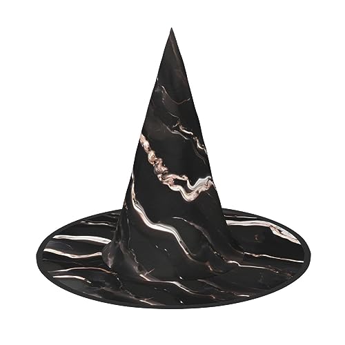 Bkdogkt Schwarzer Rotgold-Marmor-Druck für Erwachsene, Hexenhut, Karneval, Halloween, Party, Maskerade, Cosplay, Urlaubsdekoration Bkdogkt Schwarzer Rotgold-Marmor-Druck für Erwachsene, Hexenhut, Karneval, Halloween, Party, Maskerade, Cosplay, Urlaubsdekoration von Bkdogkt