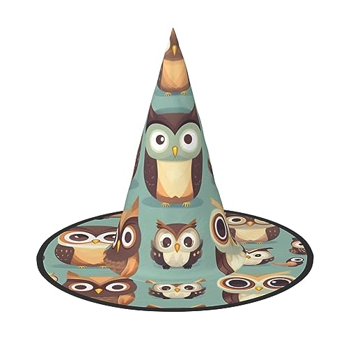 Bkdogkt Tier-Cartoon-Eulen-Motiv, niedlicher Druck, Hexenhut, für Erwachsene, Karneval, Halloween, Party, Maskerade, Cosplay, Urlaubsdekoration Bkdogkt Tier-Cartoon-Eulen-Motiv, niedlicher Druck, Hexenhut, für Erwachsene, Karneval, Halloween, Party, Maskerade, Cosplay, Urlaubsdekoration von Bkdogkt