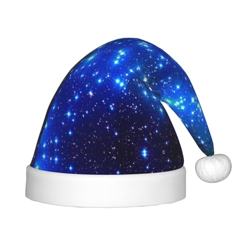 Bkdogkt Weihnachtsmütze, Motiv: blaue glänzende Sterne, Weihnachtsmütze, Accessoire für Weihnachten, Party, Geschenk, Urlaub Bkdogkt Weihnachtsmütze, Motiv: blaue glänzende Sterne, Weihnachtsmütze, Accessoire für Weihnachten, Party, Geschenk, Urlaub von Bkdogkt