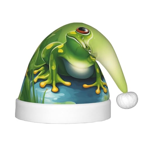 Bkdogkt Weihnachtsmütze mit Cartoon-Froschmotiv, 1 Druck, festlicher Elfenhut, Zubehör für Weihnachten, Party, Geschenk, Urlaub Bkdogkt Weihnachtsmütze mit Cartoon-Froschmotiv, 1 Druck, festlicher Elfenhut, Zubehör für Weihnachten, Party, Geschenk, Urlaub von Bkdogkt