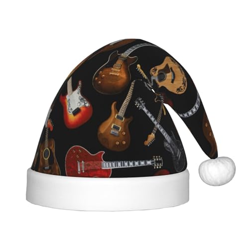 Bkdogkt Weihnachtsmütze mit Gitarren-Aufdruck, festlicher Elfenhut, Zubehör für Weihnachtsmütze, Weihnachtsfeier, Geschenk, Urlaub Bkdogkt Weihnachtsmütze mit Gitarren-Aufdruck, festlicher Elfenhut, Zubehör für Weihnachtsmütze, Weihnachtsfeier, Geschenk, Urlaub von Bkdogkt
