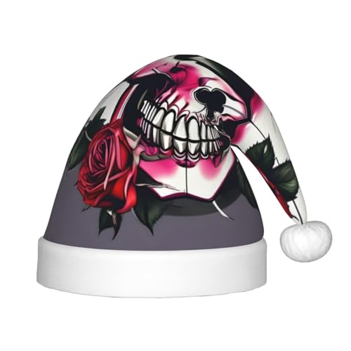 Bkdogkt Weihnachtsmütze mit Rosen-Totenkopf-Aufdruck, festlicher Elfenhut, Zubehör für Weihnachtsmütze, Weihnachtsfeier, Geschenk, Urlaub Bkdogkt Weihnachtsmütze mit Rosen-Totenkopf-Aufdruck, festlicher Elfenhut, Zubehör für Weihnachtsmütze, Weihnachtsfeier, Geschenk, Urlaub von Bkdogkt