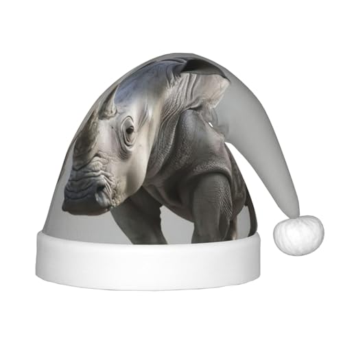 Bkdogkt Weihnachtsmütze mit Tier-Nashorn-Druck, festlicher Elfenhut, Zubehör für Weihnachtsmütze, Weihnachtsfeier, Geschenk, Urlaub Bkdogkt Weihnachtsmütze mit Tier-Nashorn-Druck, festlicher Elfenhut, Zubehör für Weihnachtsmütze, Weihnachtsfeier, Geschenk, Urlaub von Bkdogkt