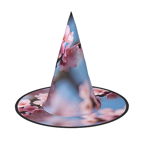 Bkdogkt Wunderschöner Hexenhut mit Kirschblüten für Erwachsene, Karneval, Halloween, Partys, Maskeraden, Cosplay, Urlaubsdekoration von Bkdogkt