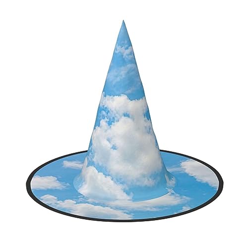 Blauer Himmel, weißer Wolkendruck, Hexenhut, für Erwachsene, Karneval, Halloween, Partys, Maskeraden, Cosplay, Urlaubsdekoration Blauer Himmel, weißer Wolkendruck, Hexenhut, für Erwachsene, Karneval, Halloween, Partys, Maskeraden, Cosplay, Urlaubsdekoration von Bkdogkt