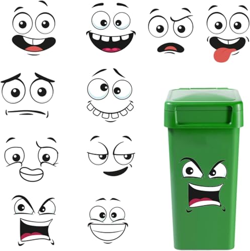 10 Bögen Mülltonnenaufkleber, Aufkleber Augen, Kinder Cartoon Ausdruck Aufkleber, Toilettenaufkleber, Augen und Mund DIY, Kinderzimmer Wanddekoration Aufkleber, Aufkleber für Mülltonnen 10 Bögen Mülltonnenaufkleber, Aufkleber Augen, Kinder Cartoon Ausdruck Aufkleber, Toilettenaufkleber, Augen und Mund DIY, Kinderzimmer Wanddekoration Aufkleber, Aufkleber für Mülltonnen von Bkemkri