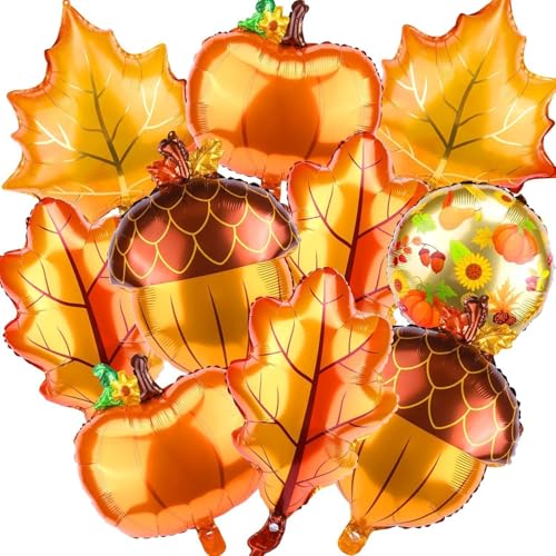10 Stücke Erntedank Folienballons, Thanksgiving Deko Kürbisk Luftballon Folienballons, Kürbis-Mylar-Ballons Luftballons Aus Ahornblättern für Thanksgiving, Herbst Themenparty Deko Ballon 10 Stücke Erntedank Folienballons, Thanksgiving Deko Kürbisk Luftballon Folienballons, Kürbis-Mylar-Ballons Luftballons Aus Ahornblättern für Thanksgiving, Herbst Themenparty Deko Ballon von Bkemkri