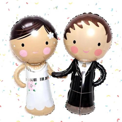 2 Stück Hochzeit Ballon Dekorationen, Braut Ballon Hochzeit Dekorationen, Dekorationen Folienballons, für Familienfeiern, Vorschläge, Verlobungen, Hochzeitstag Dekorationen 2 Stück Hochzeit Ballon Dekorationen, Braut Ballon Hochzeit Dekorationen, Dekorationen Folienballons, für Familienfeiern, Vorschläge, Verlobungen, Hochzeitstag Dekorationen von Bkemkri
