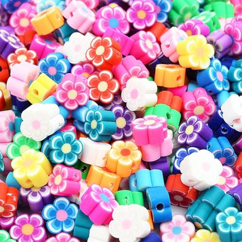 200 Stück Blumen Perlen zum Auffädeln für Schmuck, Handgefertigte Polymer-Ton-Blumenperlen Blumen Bastelperlen, Polymer Clay Beads Armband Perlen Bunte Abstandshalter Perlen für Schmuckherstellung 200 Stück Blumen Perlen zum Auffädeln für Schmuck, Handgefertigte Polymer-Ton-Blumenperlen Blumen Bastelperlen, Polymer Clay Beads Armband Perlen Bunte Abstandshalter Perlen für Schmuckherstellung von Bkemkri