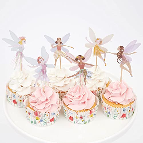 24 Stück Feen Cupcake Topper, Feen Geburtstag Deko Cupcake Picks für Mädchen Geburtstag, Pappbecher Kuchenaufsatz Feen Geburtstag Deko, Ballerina Kuchen Topper Blume Fee Kuchendekor 24 Stück Feen Cupcake Topper, Feen Geburtstag Deko Cupcake Picks für Mädchen Geburtstag, Pappbecher Kuchenaufsatz Feen Geburtstag Deko, Ballerina Kuchen Topper Blume Fee Kuchendekor von Bkemkri