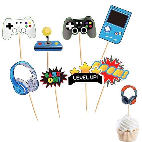 32 Stück Muffin Deko Videospiel, Videospiel Tortendeko Geburtstag Glitter Gaming Happy Birthday Cupcake Toppers Videospiel Thema Dekoration für Jungen Kindergeburtstag Spiel Thema Party Dekoration 32 Stück Muffin Deko Videospiel, Videospiel Tortendeko Geburtstag Glitter Gaming Happy Birthday Cupcake Toppers Videospiel Thema Dekoration für Jungen Kindergeburtstag Spiel Thema Party Dekoration von Bkemkri