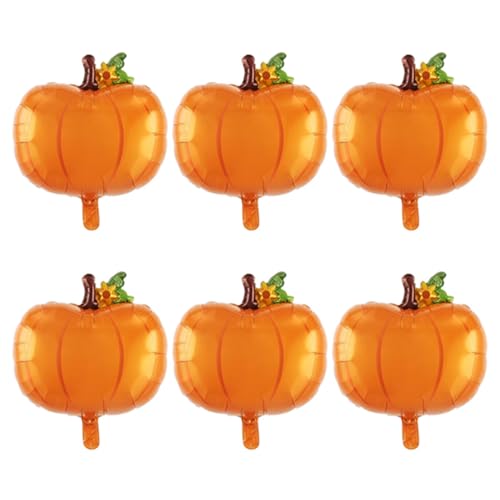 6 Stück Kürbis-Luftballons, Thanksgiving Deko Kürbisk Luftballons Orange, Folienballon Herbst-Luftballons Dekoration, Kürbis Deko Ballons für Erntedankfest Halloween Babyparty Herbstpartys 6 Stück Kürbis-Luftballons, Thanksgiving Deko Kürbisk Luftballons Orange, Folienballon Herbst-Luftballons Dekoration, Kürbis Deko Ballons für Erntedankfest Halloween Babyparty Herbstpartys von Bkemkri