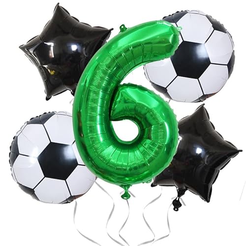 Fußball Luftballon Set, Schwarz Grün Fußball Deko Geburtstag, Folienballons Fussball, Fussball Party WM Thema Partyzubehör Fussball Luftballons für 6 Jahre Alt Kinder Junge Geburtstag Party Dekoration Fußball Luftballon Set, Schwarz Grün Fußball Deko Geburtstag, Folienballons Fussball, Fussball Party WM Thema Partyzubehör Fussball Luftballons für 6 Jahre Alt Kinder Junge Geburtstag Party Dekoration von Bkemkri