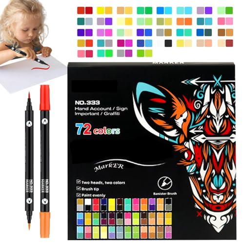 Bkljkf Acrylmalstift - 36er-Set Acrylfarben-Marker,Doppelspitzige Pinselstifte 72 Farben Bastelset Für Holz Stoff Leinwand Stein Keramik Glas Kinder Anfänger Geburtstag Unterricht Bkljkf Acrylmalstift - 36er-Set Acrylfarben-Marker,Doppelspitzige Pinselstifte 72 Farben Bastelset Für Holz Stoff Leinwand Stein Keramik Glas Kinder Anfänger Geburtstag Unterricht von Bkljkf